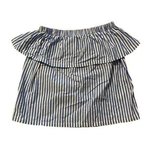 H&M Blue and White Stripe Peplum Skirt Size 6